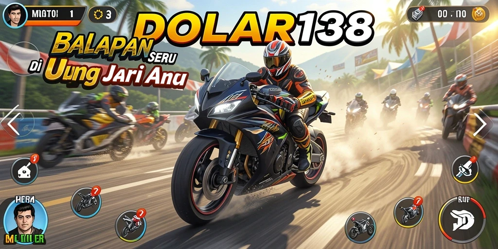 Gameplay seru DOLAR138 dengan balapan motor yang menantang.