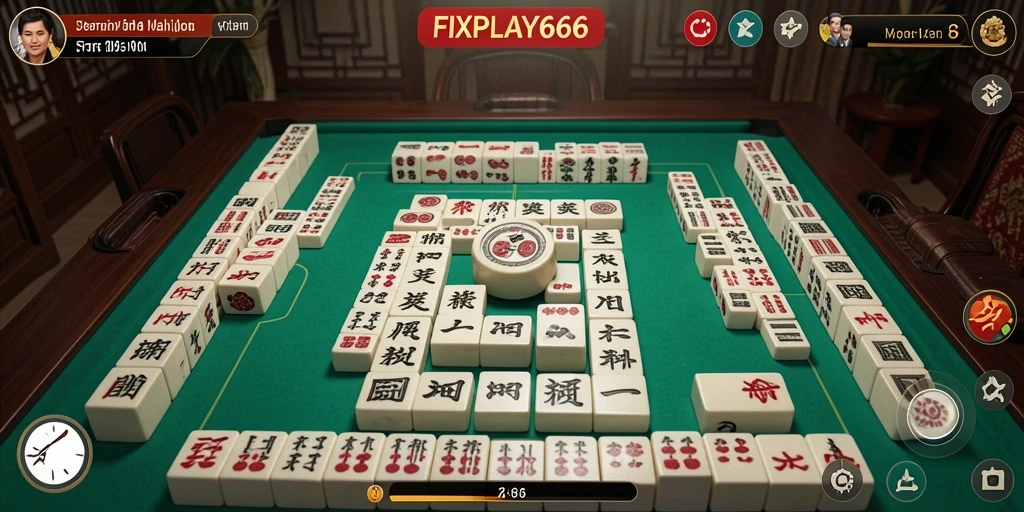 Screenshot permainan FIXPLAY666 yang menampilkan gameplay Mahjong yang seru.