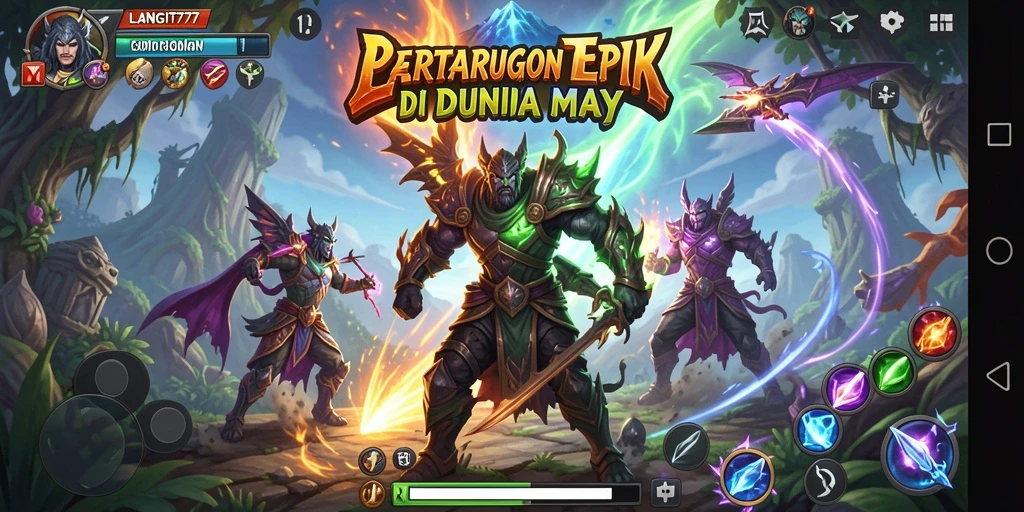 Tangkapan layar gameplay LANGIT777 menunjukkan aksi pertarungan seru dan grafis yang mengagumkan.