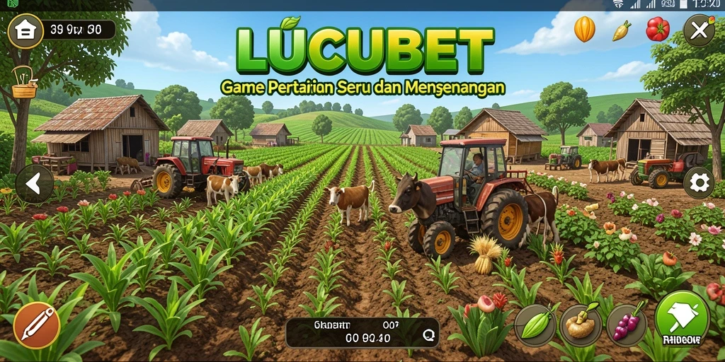 Screenshot LUCUBET menampilkan gameplay bertani yang interaktif dan seru.
