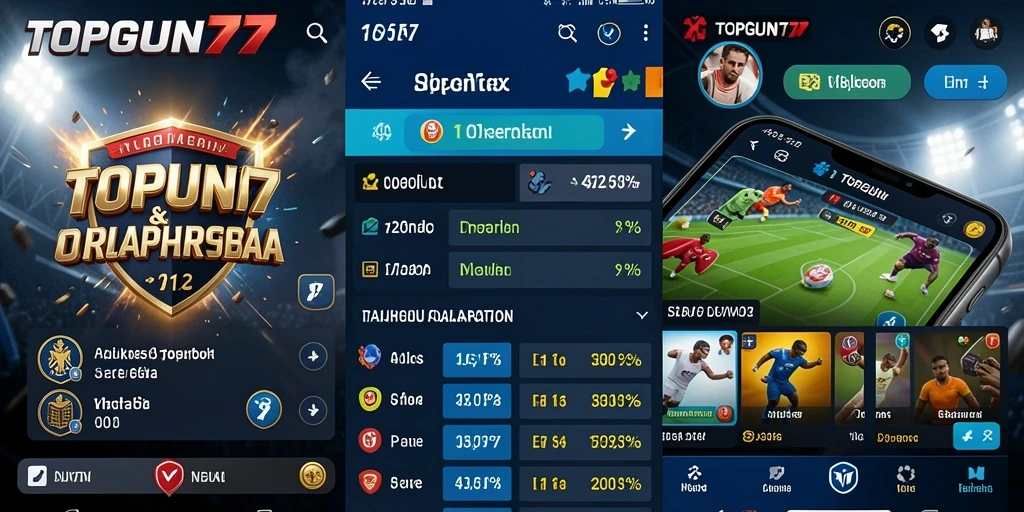 Screenshot menunjukkan antarmuka pengguna TOPGUN77 saat taruhan olahraga.